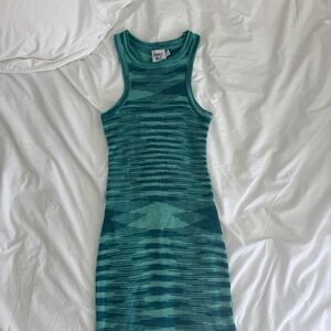 Princess Polly US 0 Aqua Blue Sleeveless Knit Dress